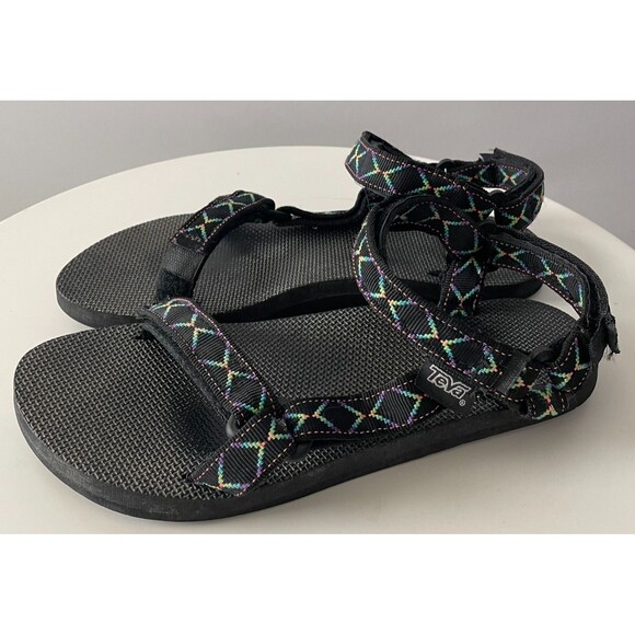 Teva Other - Vintage Teva Hurricane Sandals Mens Size 12 Est.Black Blue Hiking Adjustable USA